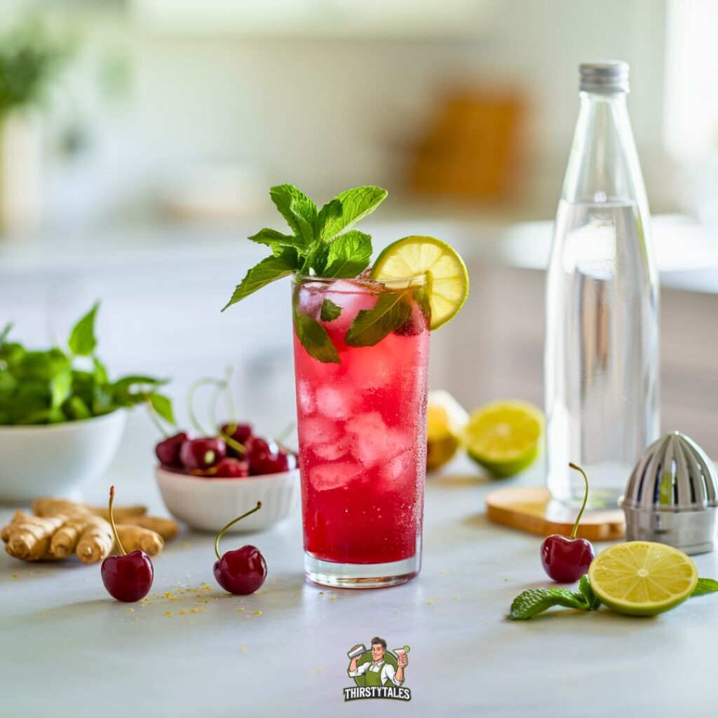 Cherry Ginger Sparkler Mocktail Recipe