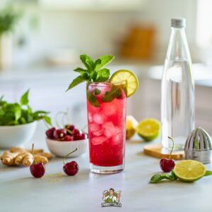 Cherry Ginger Sparkler Mocktail Recipe