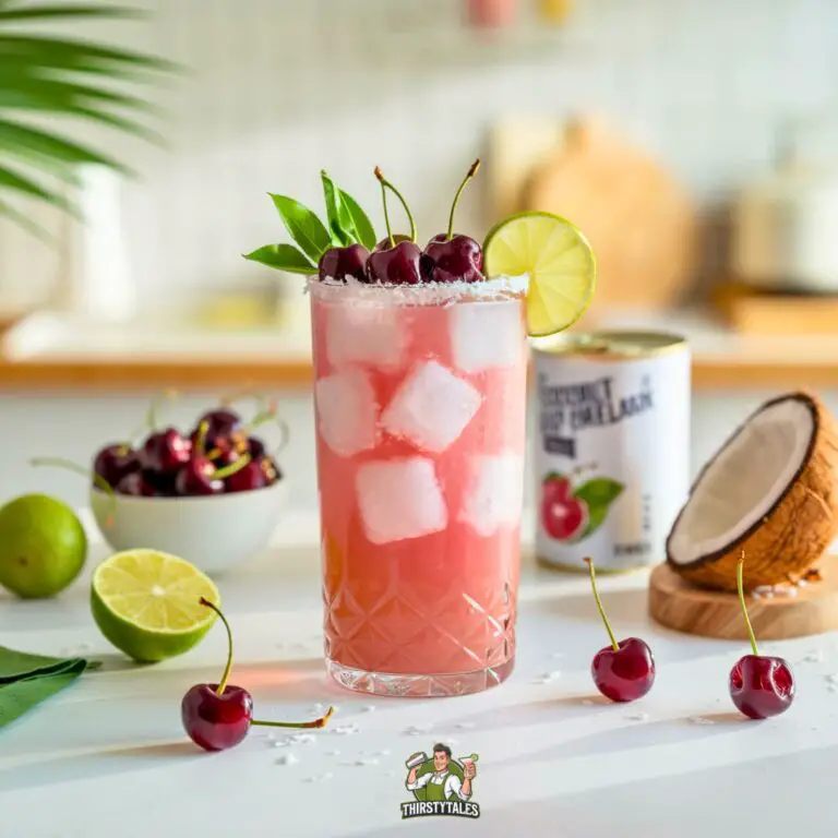 Coconut Cherry Sparkler Mocktail Recipe