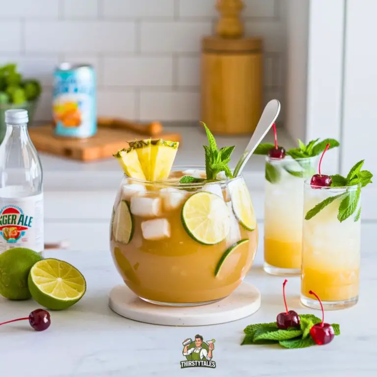Coconut Ginger Ale Punch Mocktail Recipe