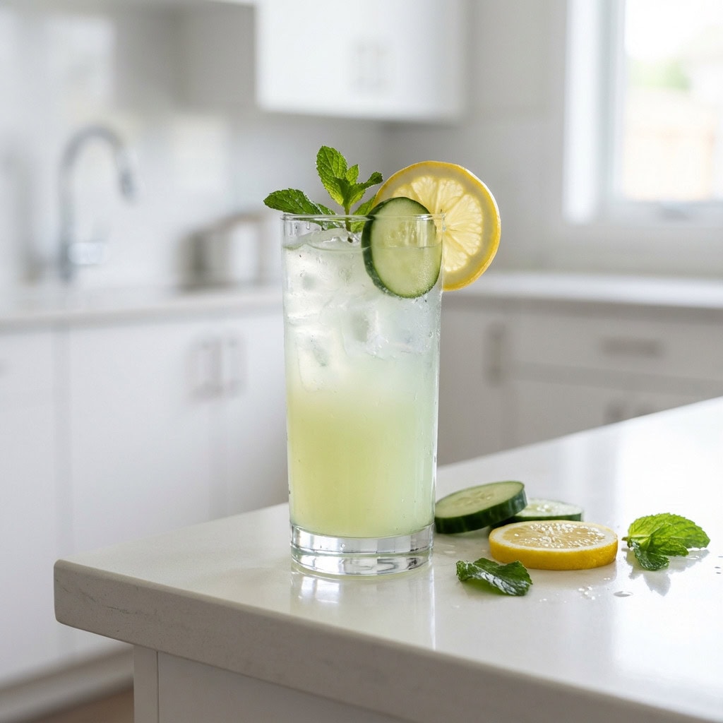Cucumber Lemon Cooler Mocktail Recipe