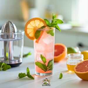 Grapefruit Mint Refresher Mocktail Recipe