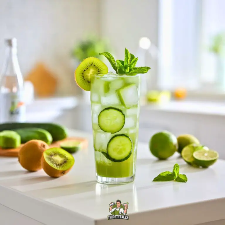 Kiwi Cucumber Punch Mocktail Recipe