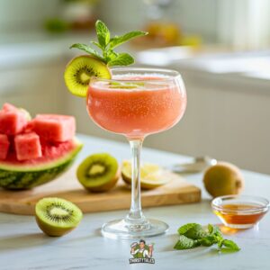 Kiwi Watermelon Breeze Mocktail Recipe