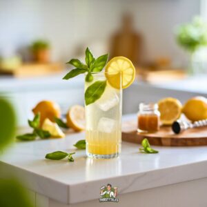 Lemon Basil Ginger Spritz Mocktail Recipe