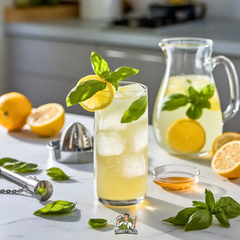 Lemon Basil Sparkler Mocktail Recipe