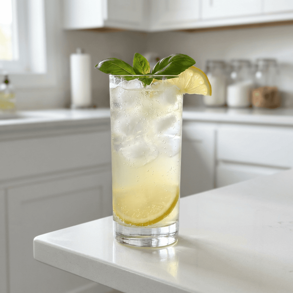 Lemon Basil Sparkler Mocktail Recipe