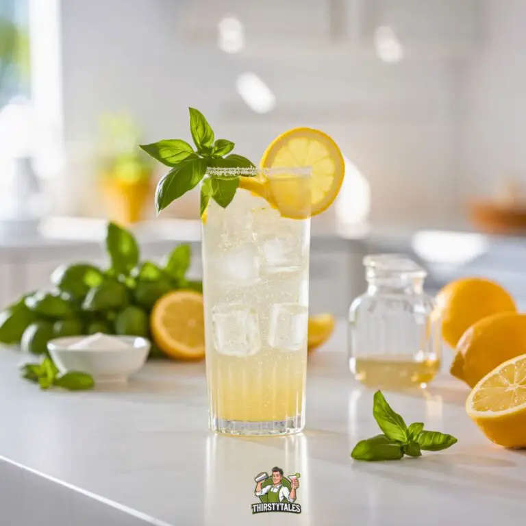 Lemon Basil Spritz Mocktail Recipe