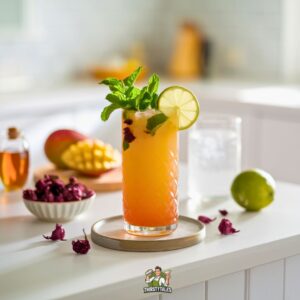 Mango Hibiscus Elixir Mocktail Recipe