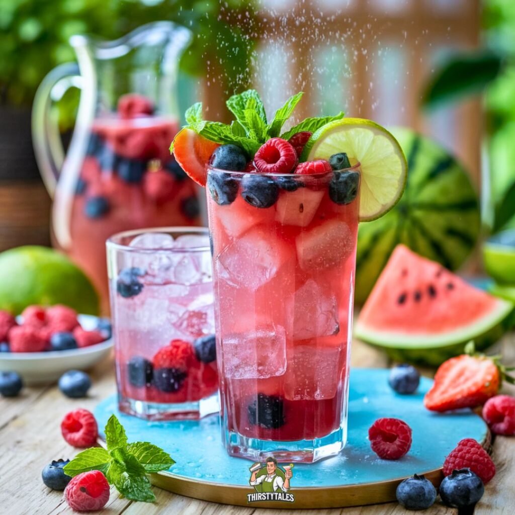 Melon Berry Cooler Mocktail Recipe