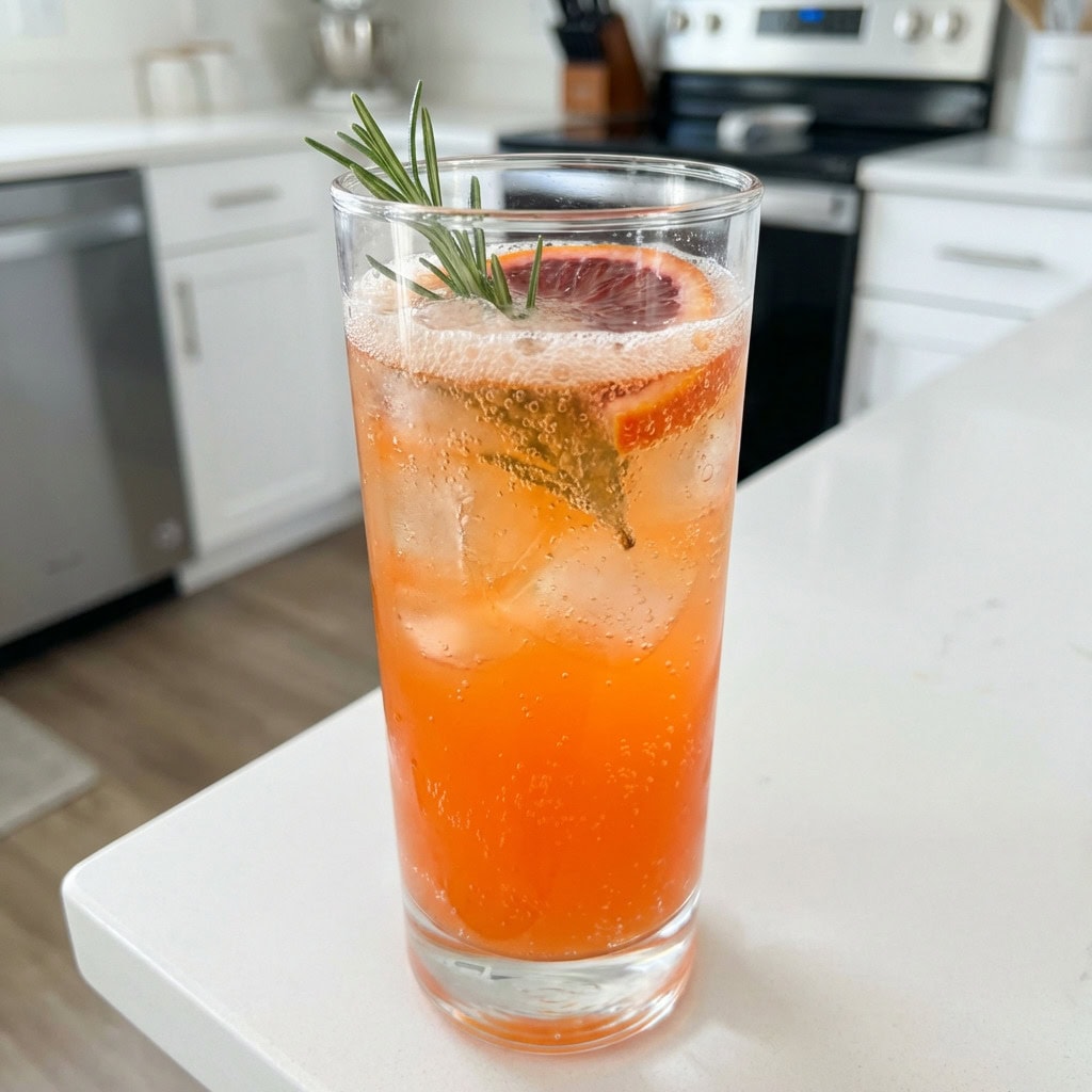 Orange Rosemary Fizz Mocktail Recipe