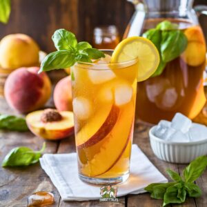 Peach Basil Iced Tea Mocktail Recipe