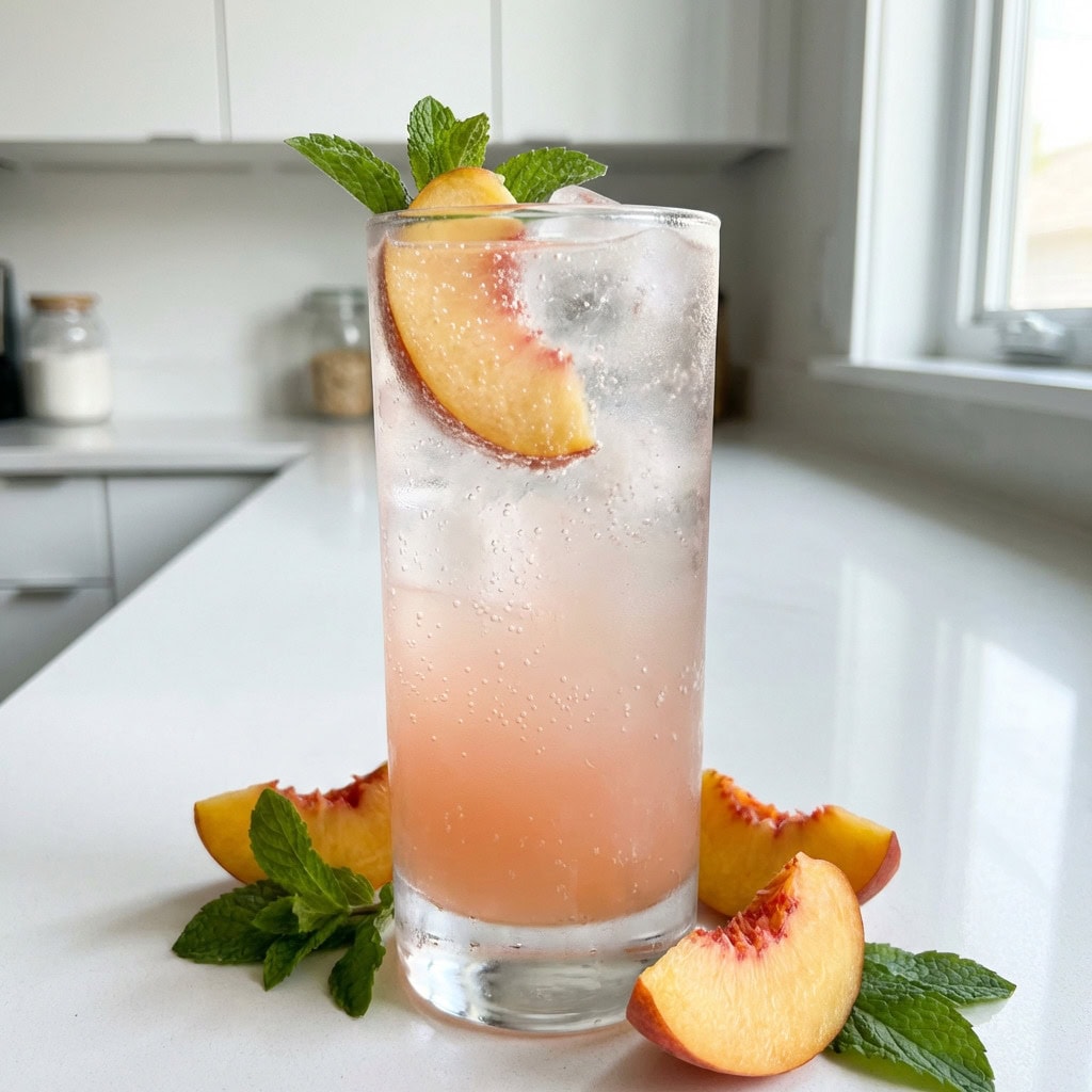 Peach Ginger Fizz Mocktail Recipe