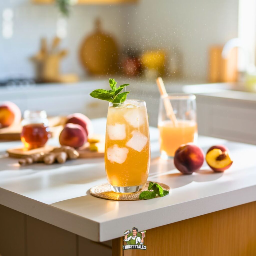 Peach Ginger Fizz Mocktail Recipe
