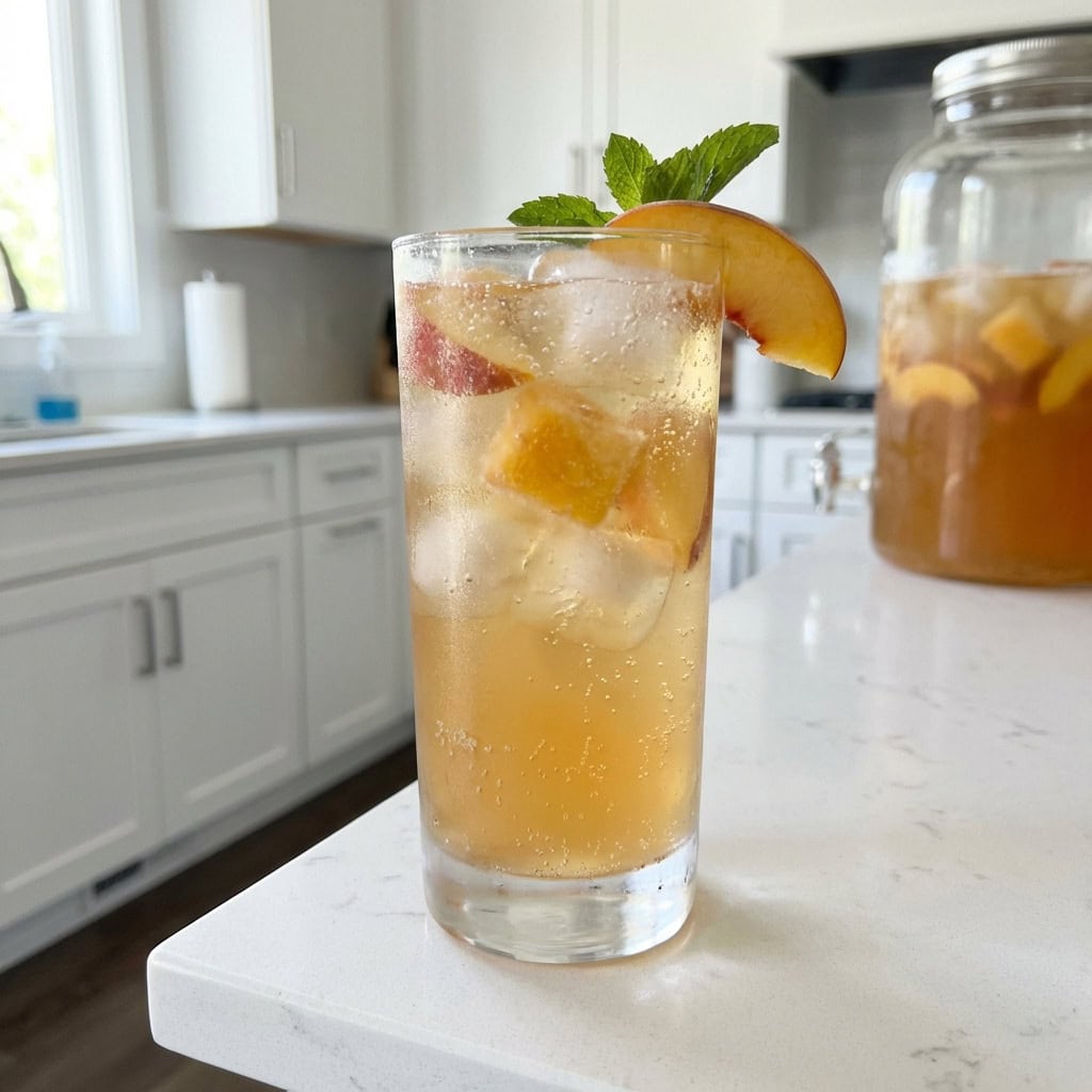 Peach Iced Tea Punch Mocktail Recipe