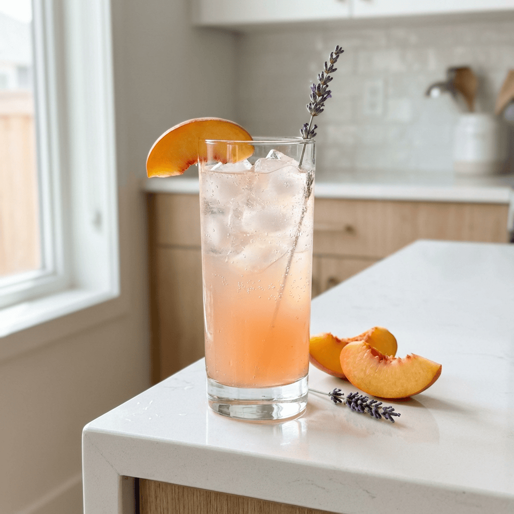 Peach Lavender Spritzer Mocktail Recipe