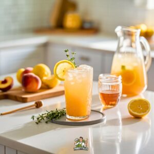 Peach Thyme Lemonade Mocktail Recipe