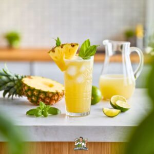 Pineapple Basil Spritzer Mocktail Recipe