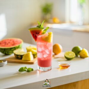 Pineapple Watermelon Quencher Mocktail Recipe