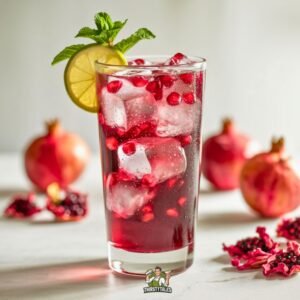 Pomegranate Hibiscus Sparkler Mocktail Recipe