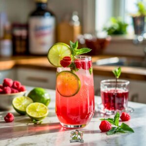 Raspberry Lime Spritzer Mocktail Recipe