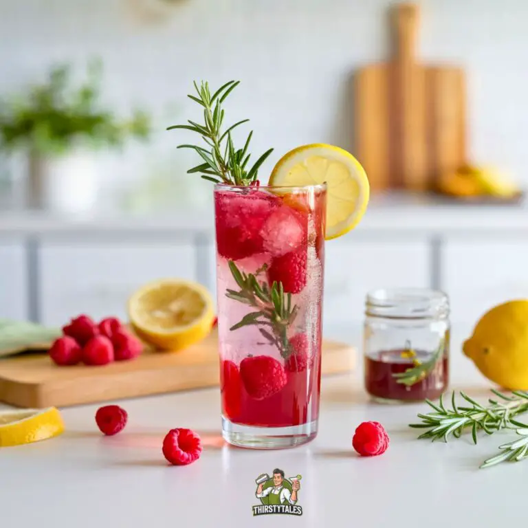 Raspberry Rosemary Fizz Mocktail Recipe