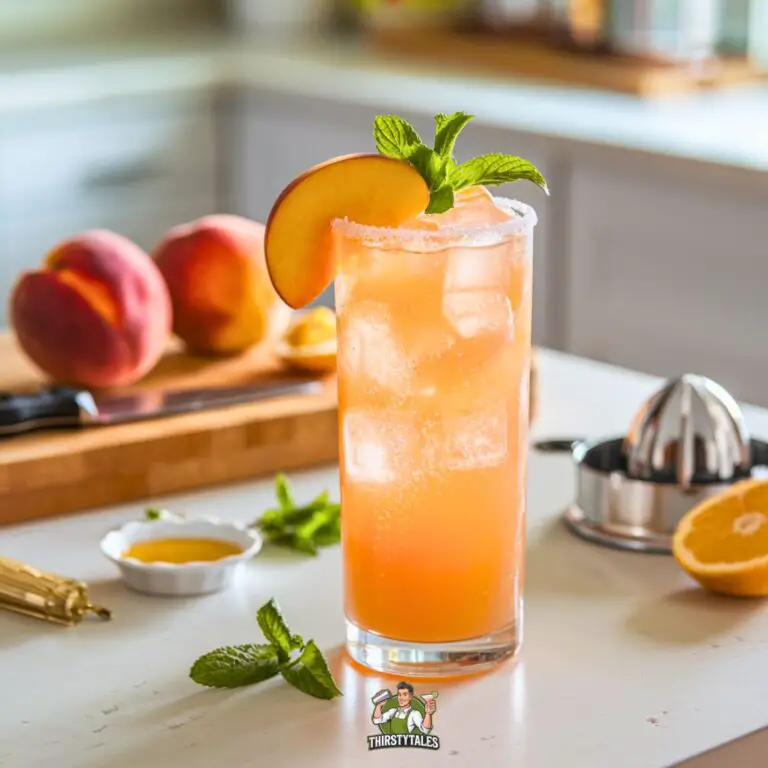 Sparkling Peach Ginger Mocktail Recipe