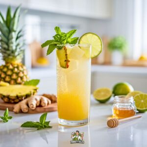 Spicy Pineapple Ginger Fizz Mocktail Recipe