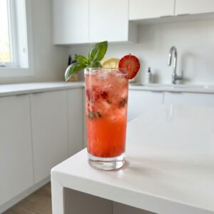 Strawberry Basil Smash Mocktail Recipe