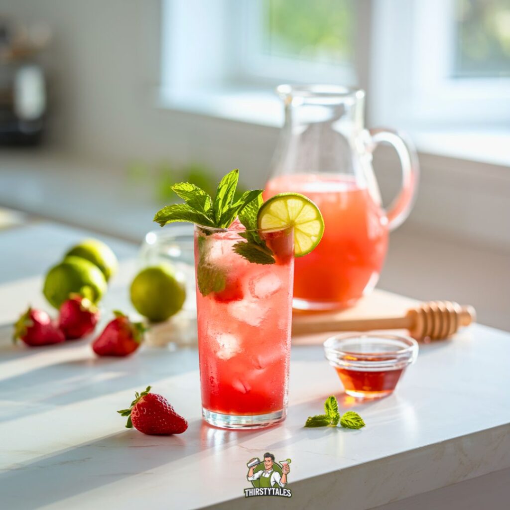 Strawberry Mint Refresher Mocktail Recipe