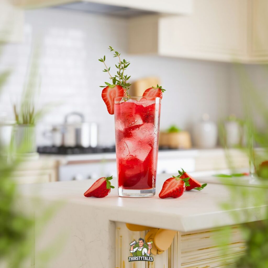 Strawberry Thyme Swirl Mocktail Recipe