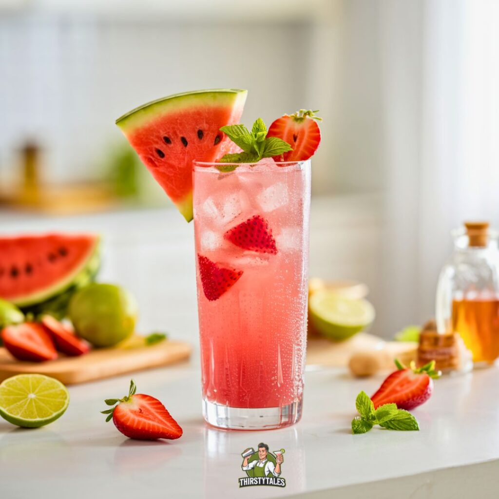 Strawberry Watermelon Punch Mocktail Recipe