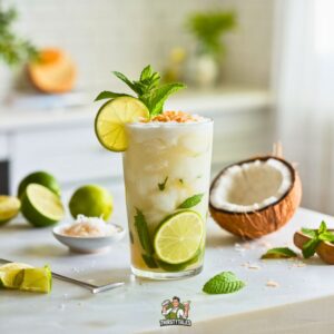 Tropical Coconut Mojito Mocktail Recipe