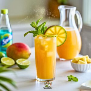 Tropical Mango Sprite Twist Mocktail Recipe