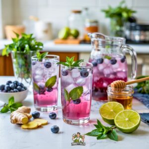 Blueberry Ginger Sparkler Mocktail Recipe