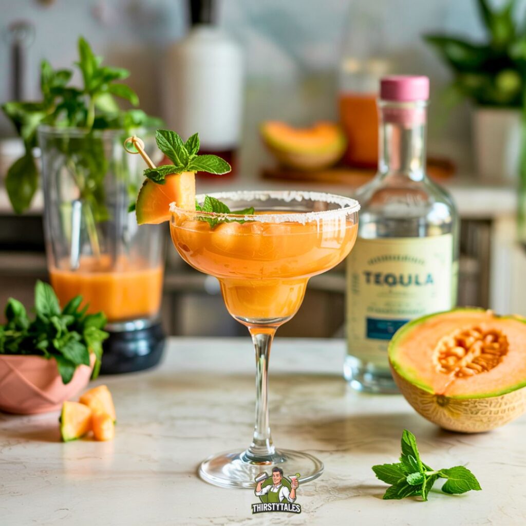 Cantaloupe Mint Margarita Cockatil Recipe