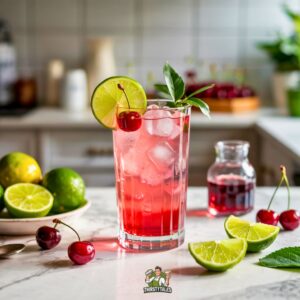 Cherry Lime Rickey Mocktail Recipe