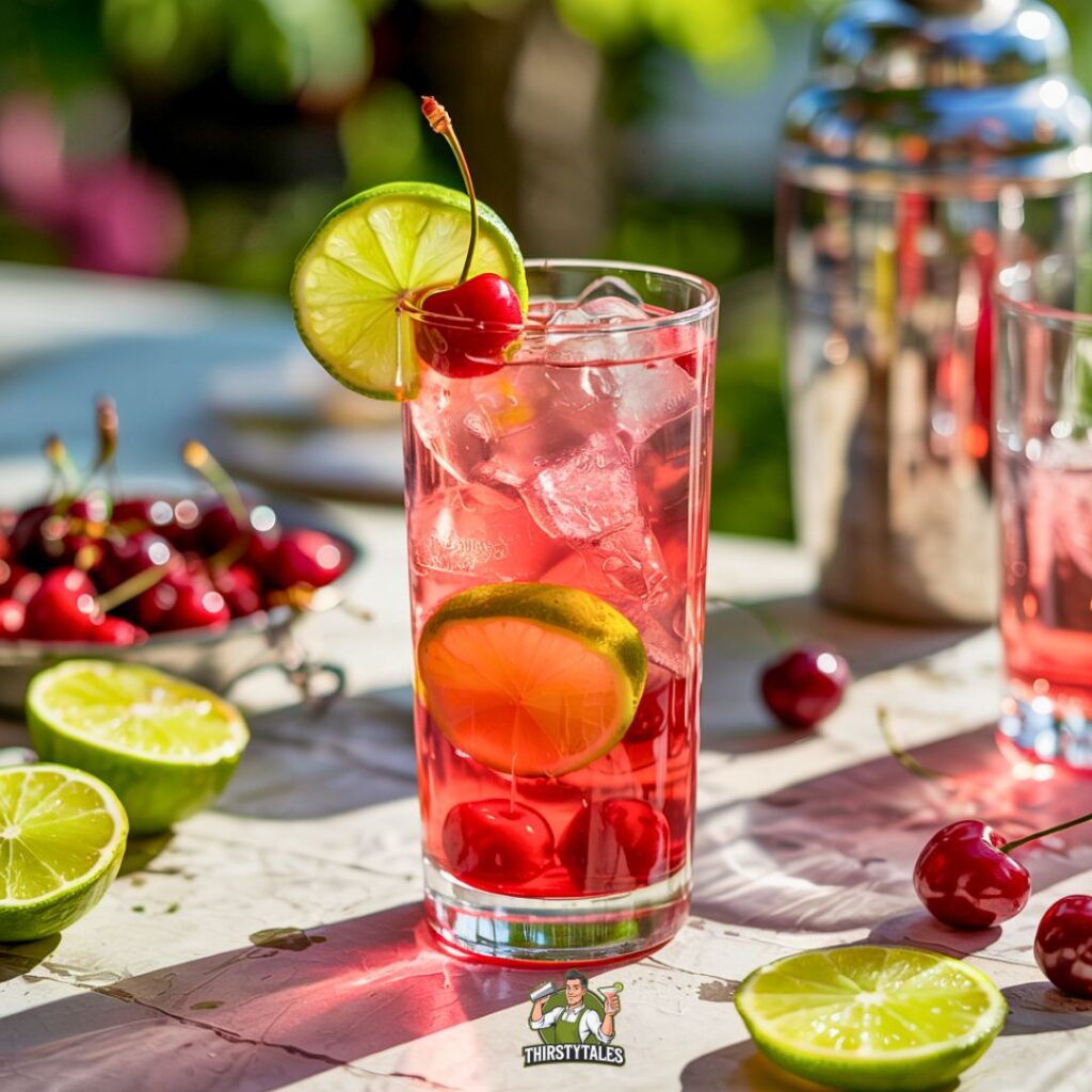 Cherry Limeade Vodka Smash Cocktail Recipe