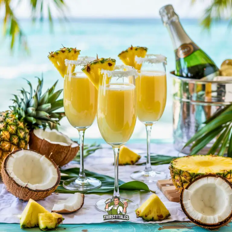 Coconut Pineapple Bellini Cocktail Recipe