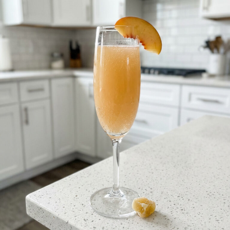Ginger Peach Bellini Cocktail Recipe