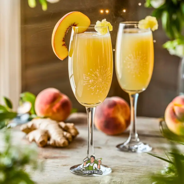 Ginger Peach Bellini Cocktail Recipe