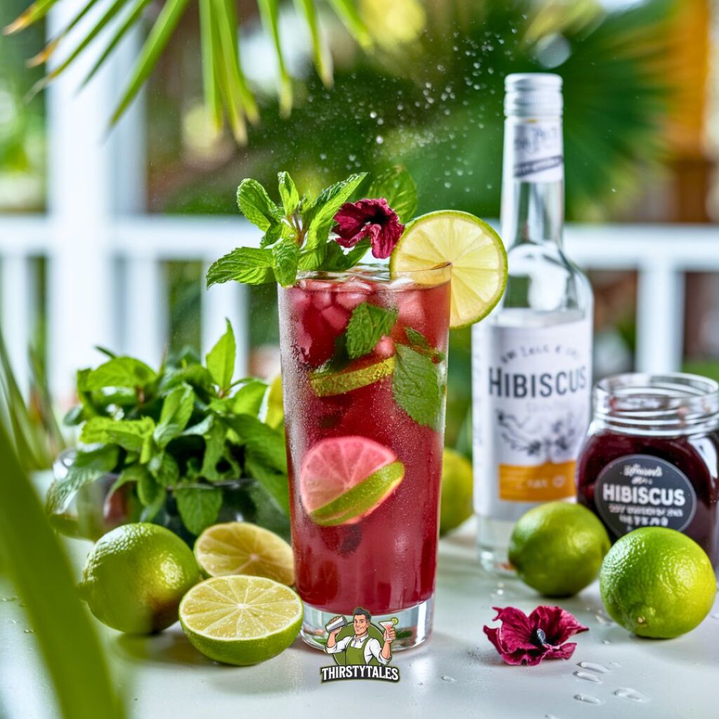 Hibiscus Rum Mojito Cocktail Recipe