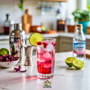Hibiscus Tequila Tonic Cocktail Recipe