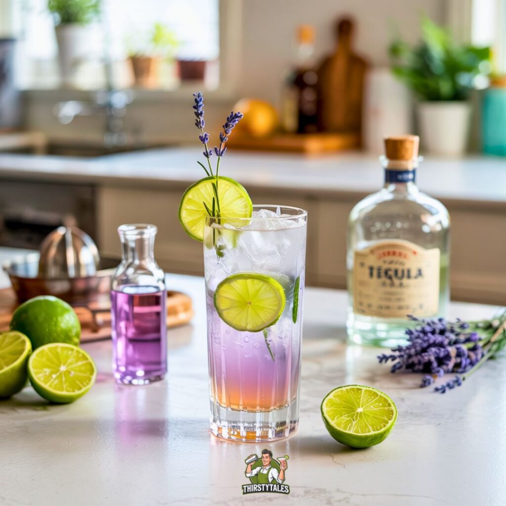 Lavender Lime Tequila Fizz Cocktail Recipe