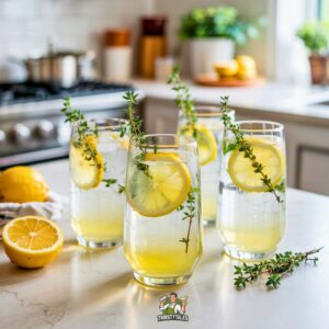 Lemon Thyme Cooler Mocktail Recipe