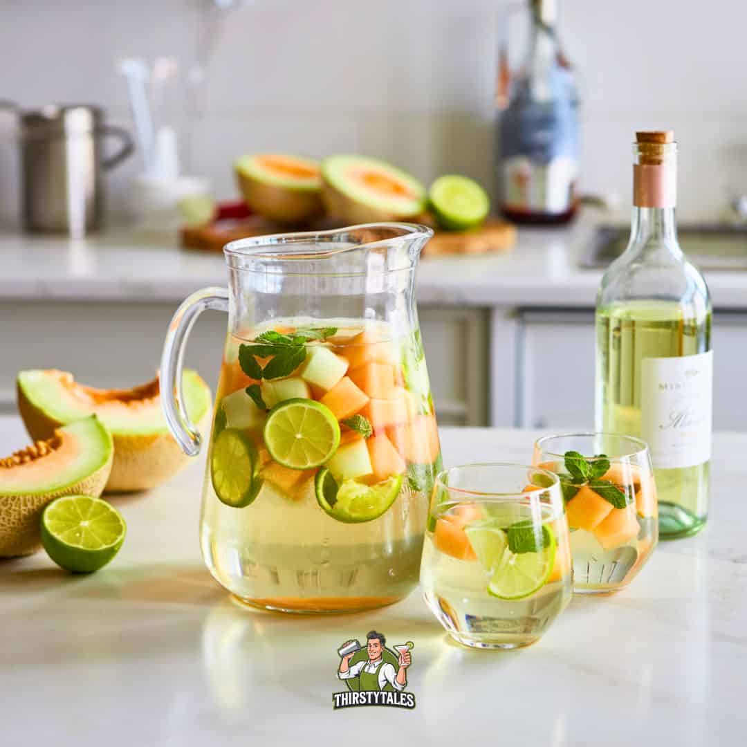Minted Melon Sangria Cocktail Recipe