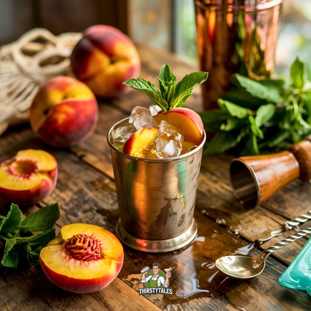 Peach Mint Julep Cocktail Recipe
