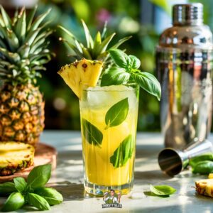Pineapple Basil Smash Cocktail Recipe