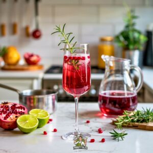 Pomegranate Rosemary Sparkle Mocktail Recipe