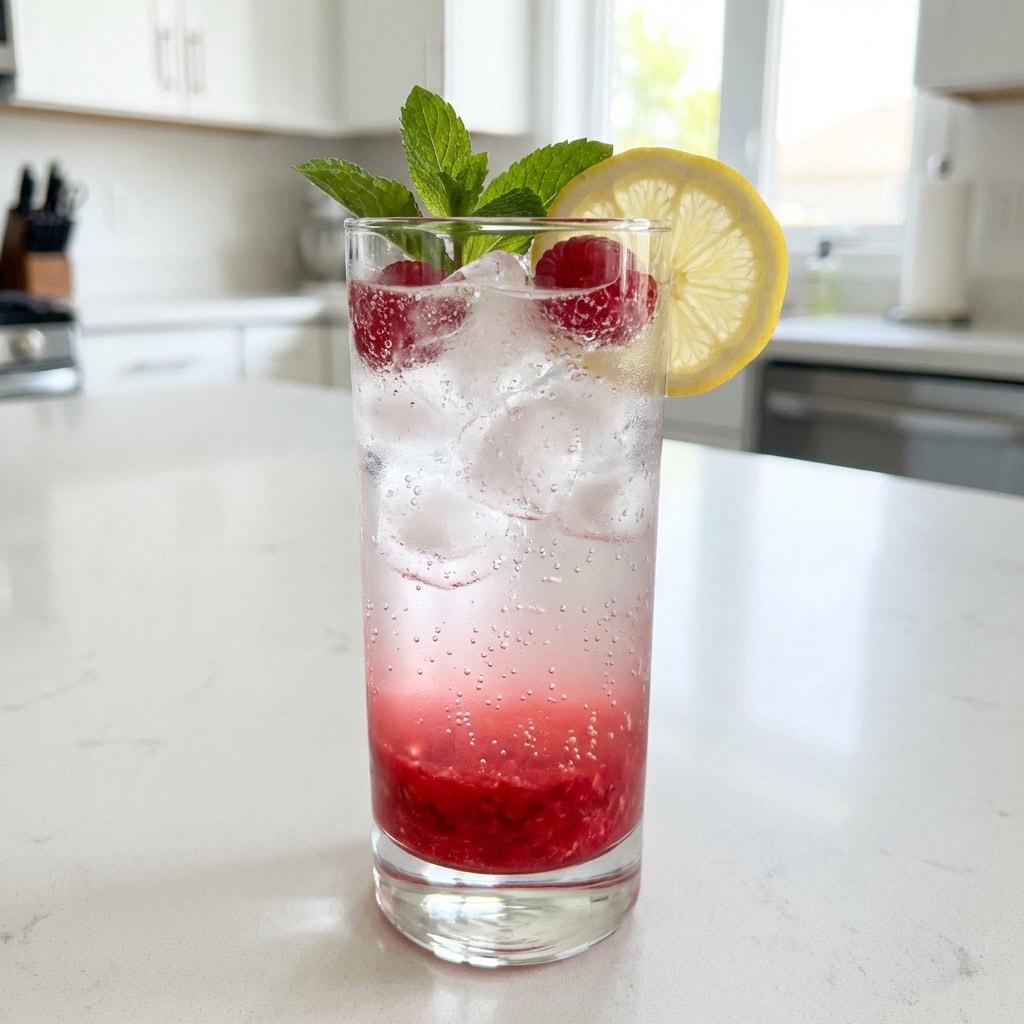 Raspberry Lemon Spritzer Mocktail Recipe